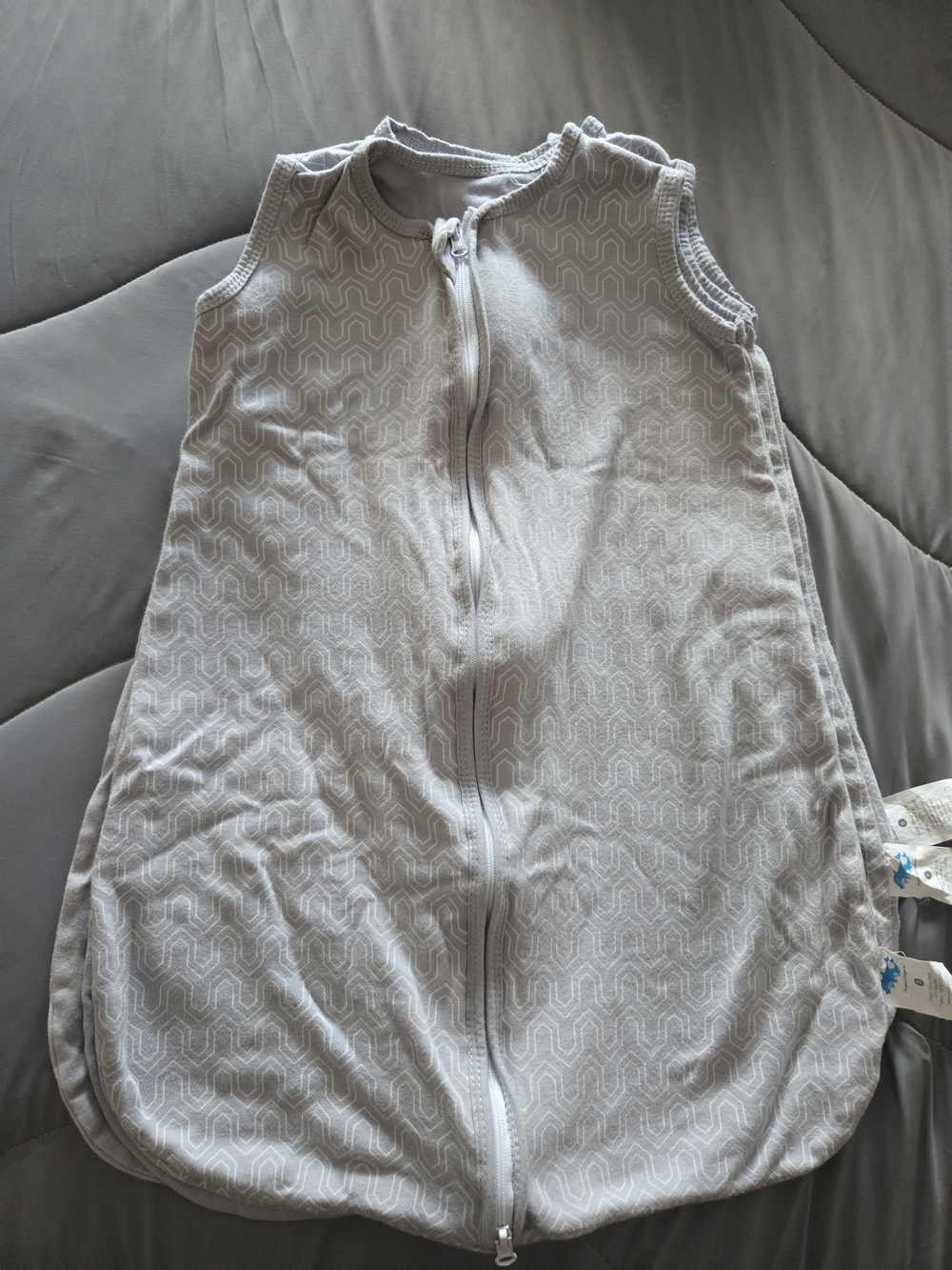 Light Gray Sleeveless Kids Pajama Sleep Sack - Zip Front